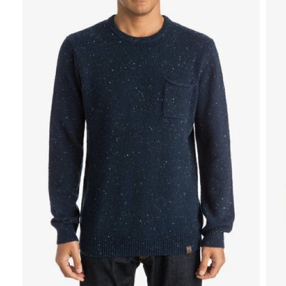 Quiksilver Men's Winchester Crew Neck Sweater Size Medium Navy Blue